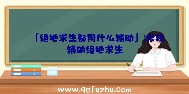 「绝地求生都用什么辅助」|米粒辅助绝地求生